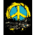 Koszulka Peace yellow 100% bawełna luźna koszulka, pacyfka